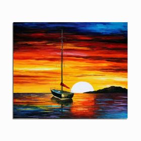 Frameless Abstract Sailing Seascape DIY Painting Handpainted Picture Painting On Canvas For Living Room Wall Artwork (size: 100X150cm)